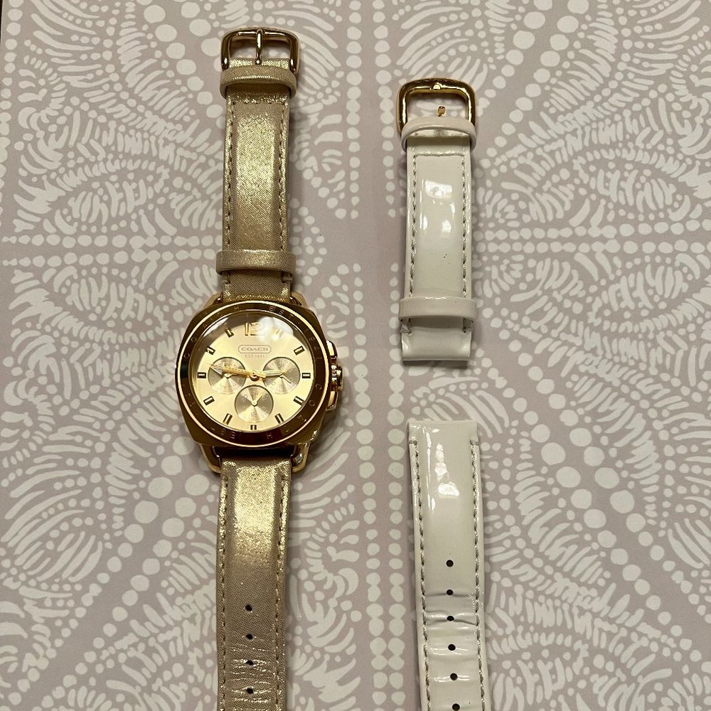 Coach Women's Watch with Genuine Leather Band
